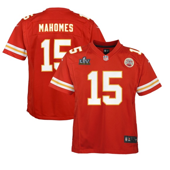 Patrick Mahomes Kansas City Chiefs Nike Youth Super Bowl LV Bound Game J… - Picture 1 of 6